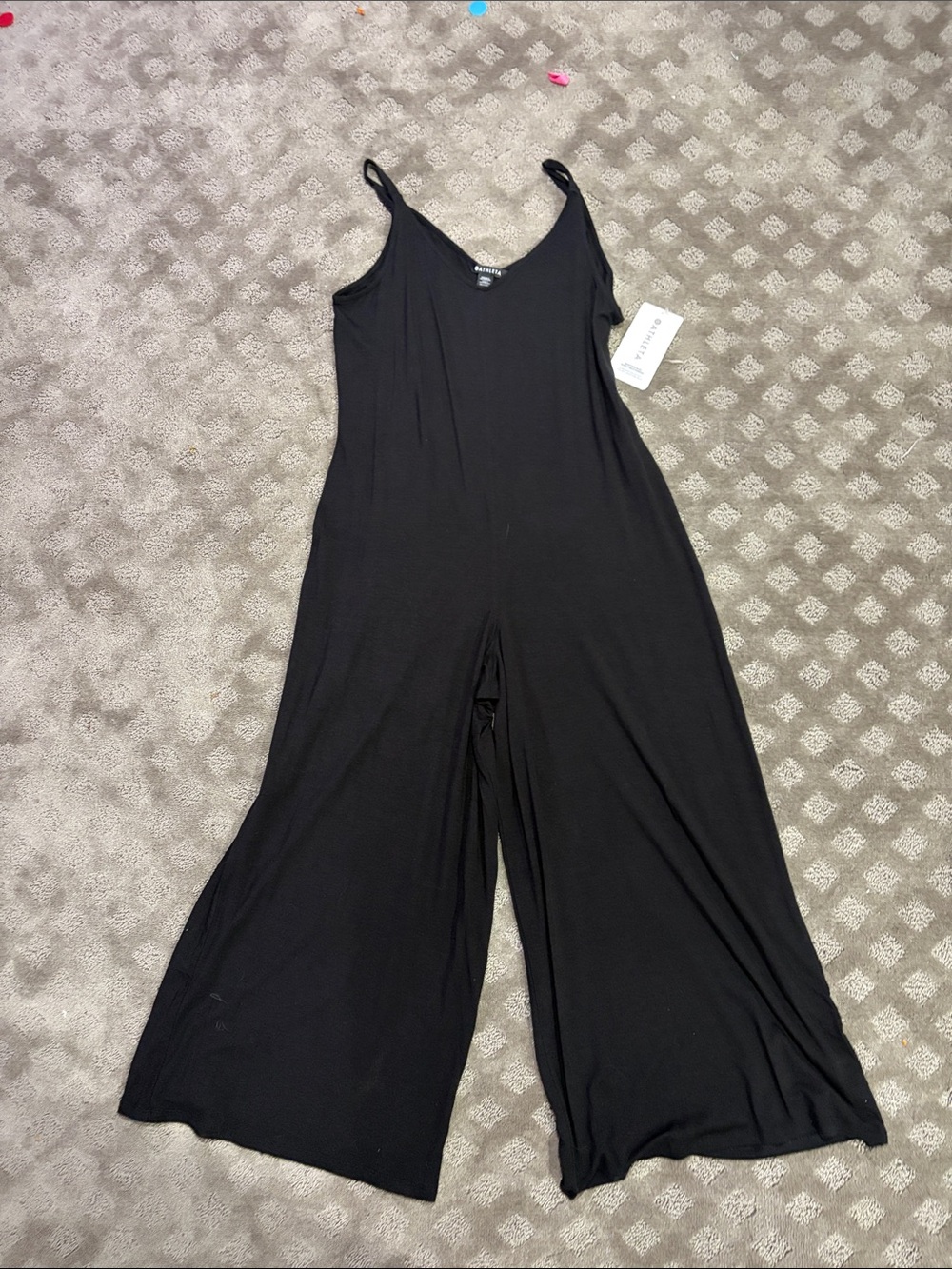 Athleta Black V-Neck Sleeveless Romper